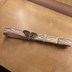 ROXY Cream Belt and Silver Buckle. 40”